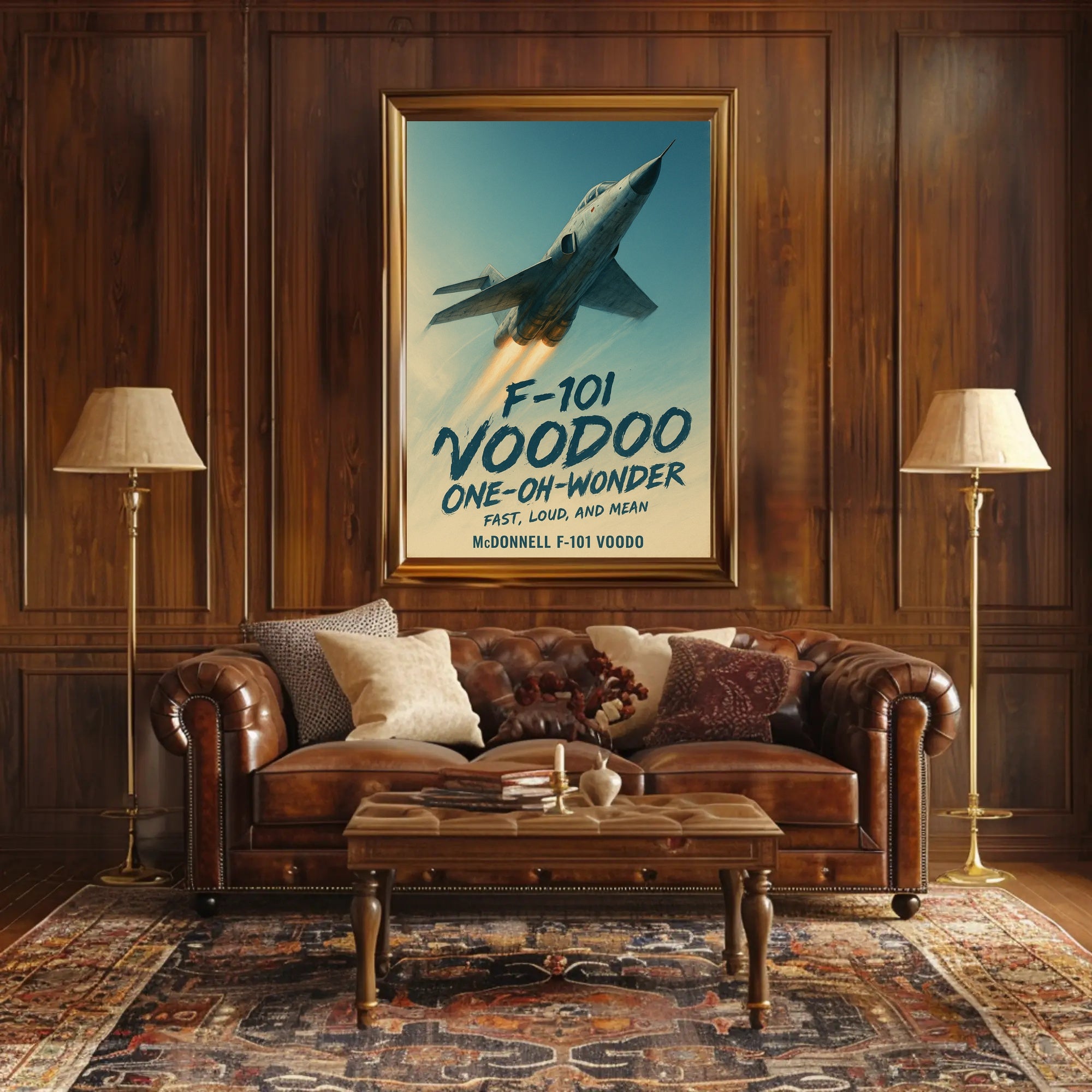McDonnell F-101 Voodoo Jet Mid-Century Military Poster