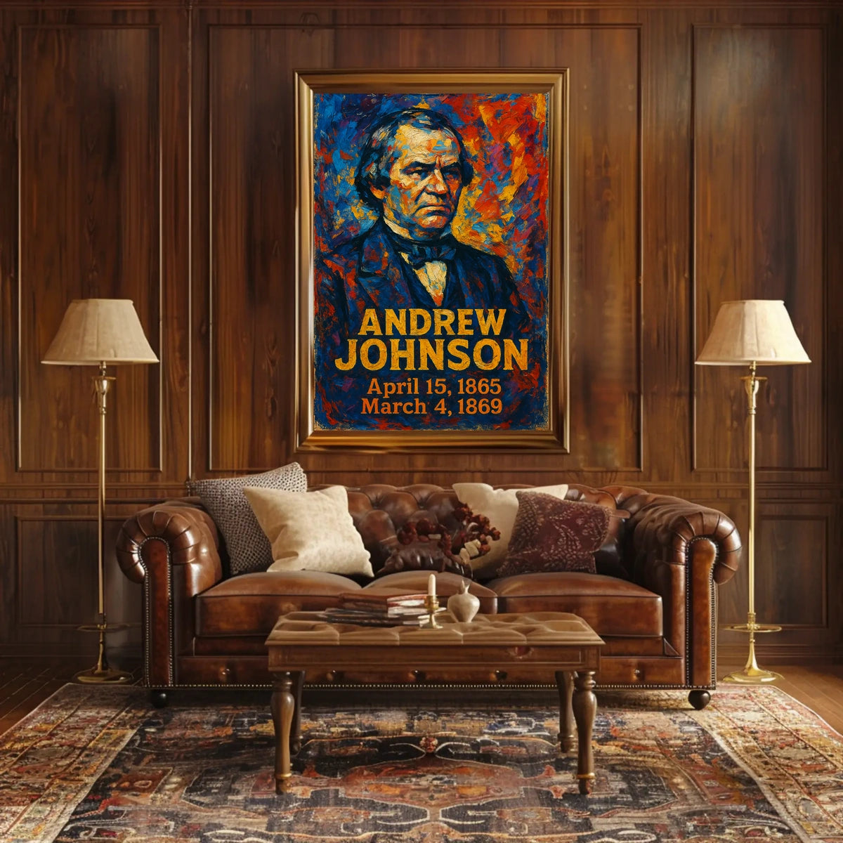 Andrew Johnson 17th President of the United States Glitch Hop Art Poster