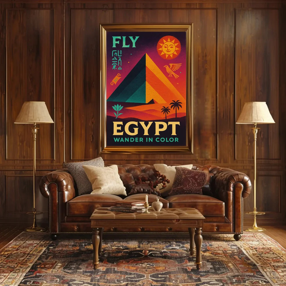 Egyptian Adventure Vibrant Pyramids Travel Poster PosterGoat