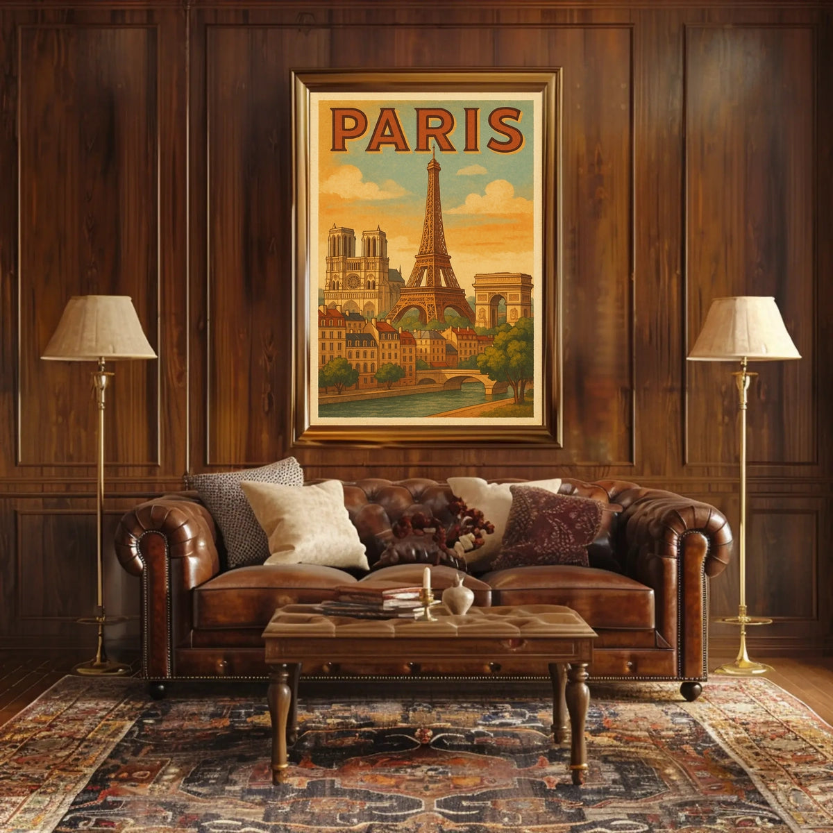 Paris Landmarks Poster