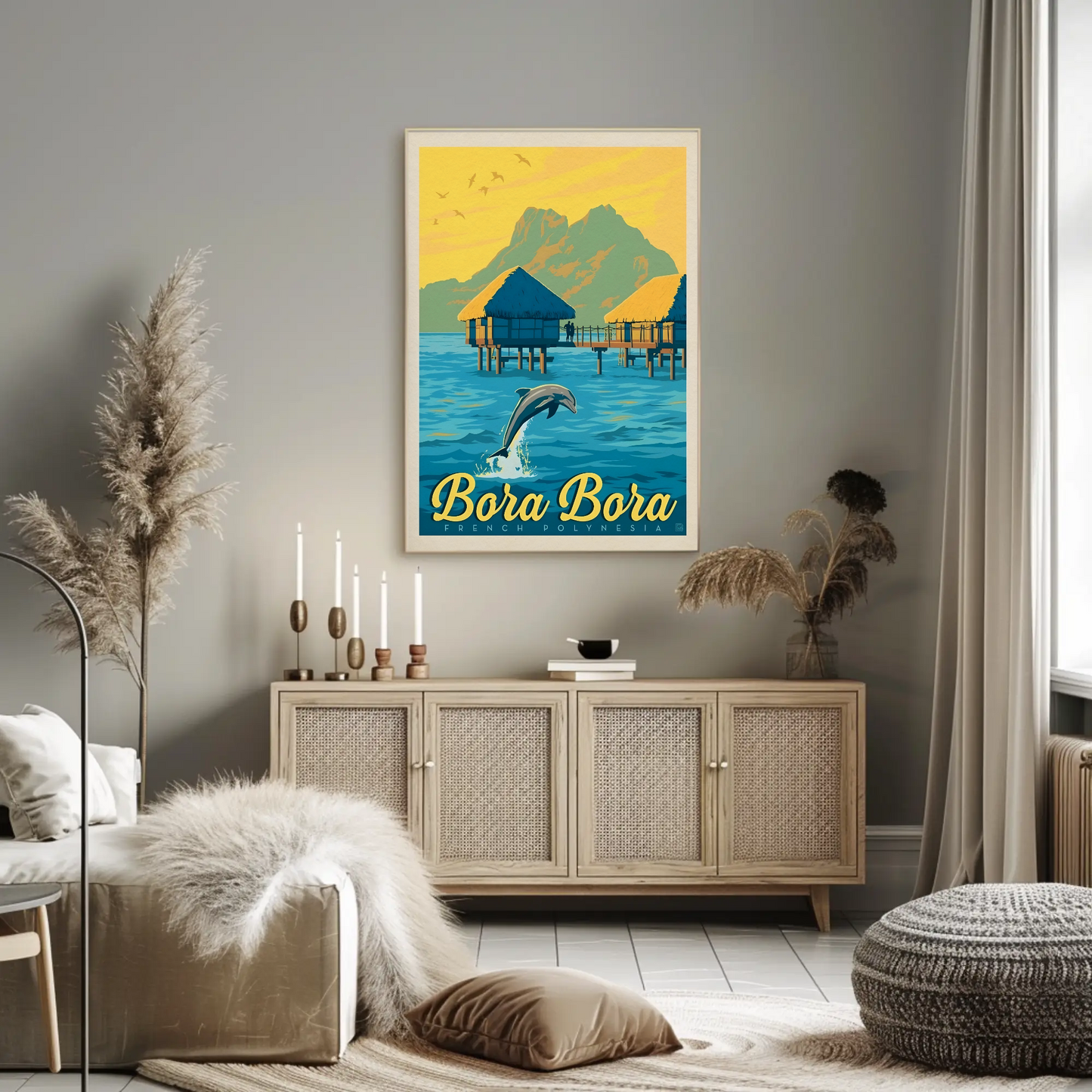 Vintage Poster Bora Bora French Polynesia
