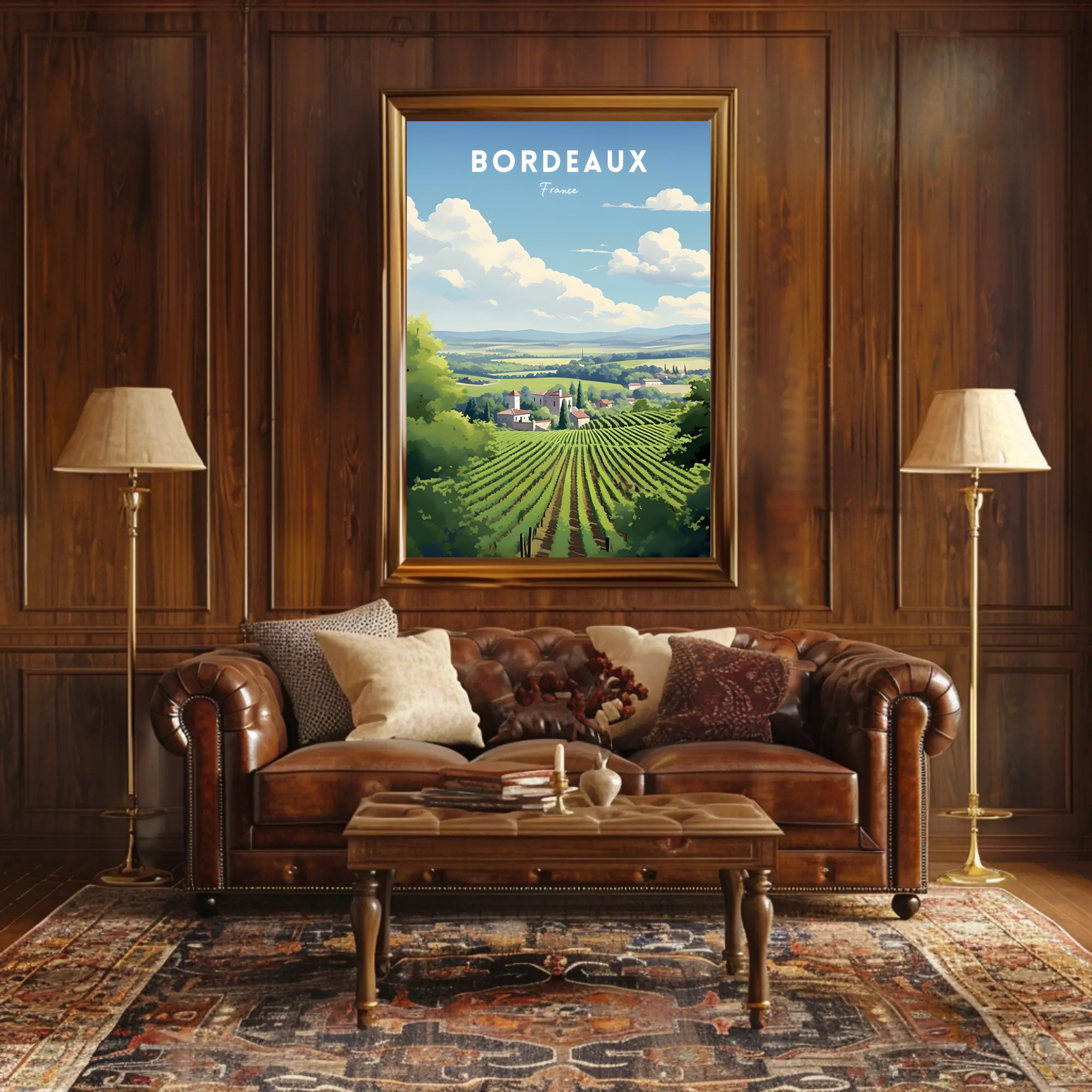 Scenic Bordeaux Vineyards Poster