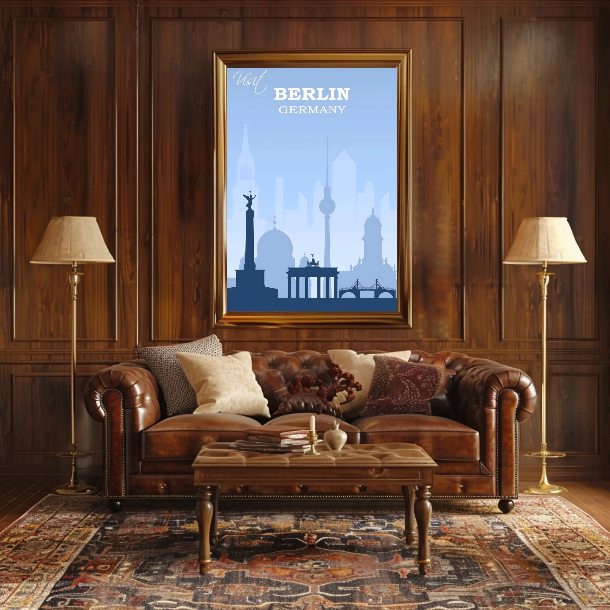 Berlin Skyline Art: Calm Travel Poster
