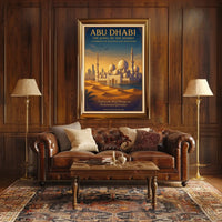 Majestic Abu Dhabi Vintage Travel Poster