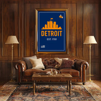 Detroit Skyline Est. 1701 Poster PosterGoat