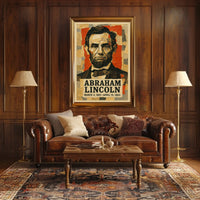 Abraham Lincoln 16th President of the United States Layered paper Collage Poster
