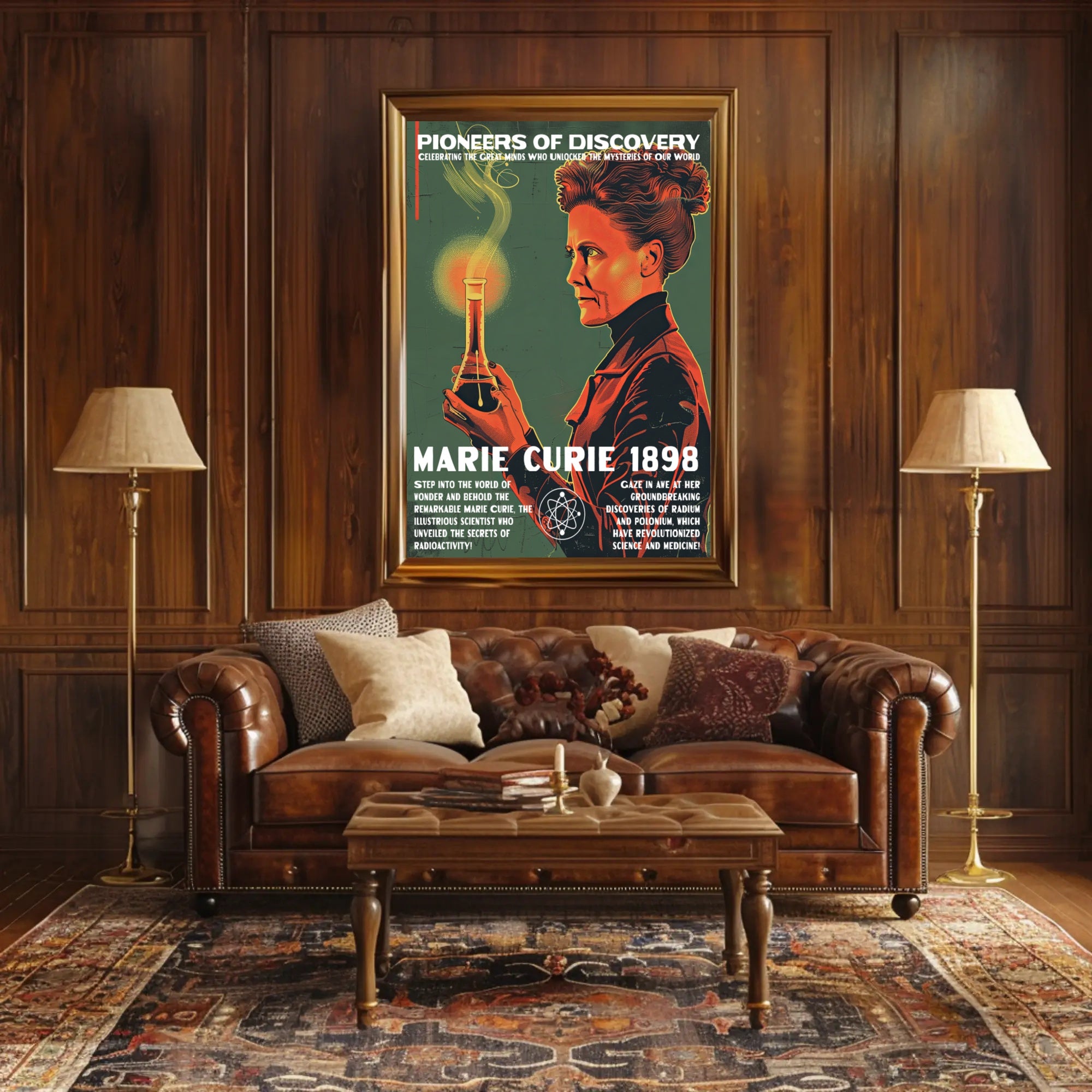 Marie Curie Scientific Achievements Inspirational Poster