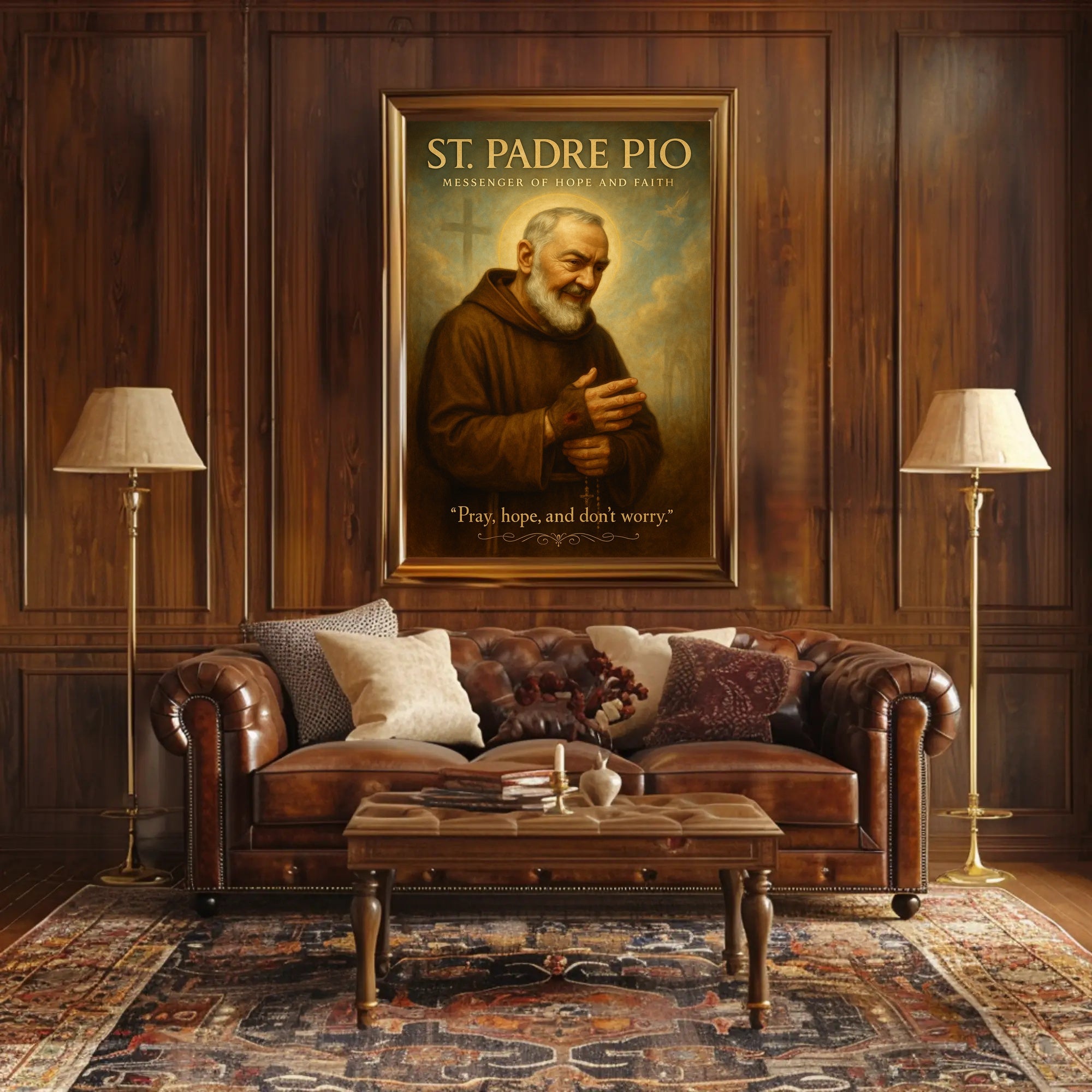St. Padre Pio Messenger of Hope and Faith Poster PosterGoat