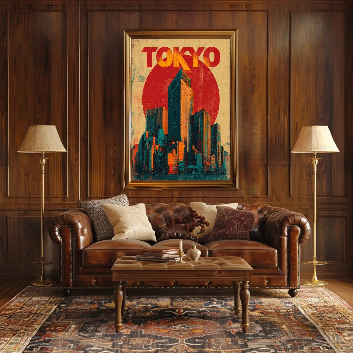 Tokyo Skyline Retro Poster