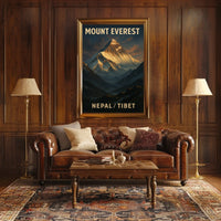 Mount Everest Vintage Travel Himalayan Adventure Nostalgia Majestic Snowcapped Peak Poster