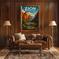 Zion National Park Poster Breathtaking Wall Art For Home