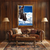 Vintage Upper Austria Skiing Adventure Travel Poster PosterGoat