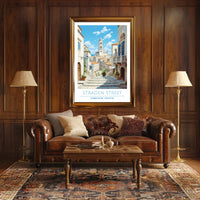 Dubrovnik Straden Street Travel Scene Poster