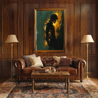 Silhouette Aura: Abstract Brush Stroke Poster PosterGoat