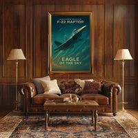 Eagle of the Sky F22 Raptor Poster for Aviation Enthusiasts