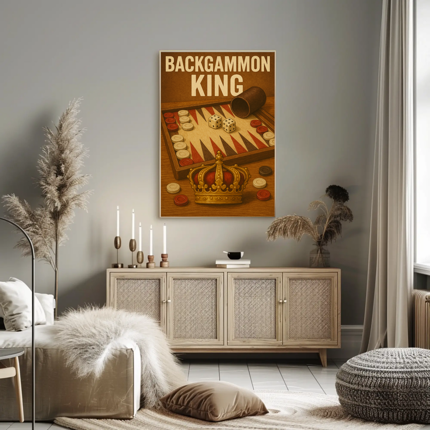 Backgammon King Vintage Poster