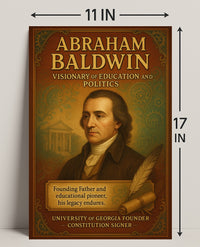 Abraham Baldwin Visionary Vintage Historical or Presidential Poster