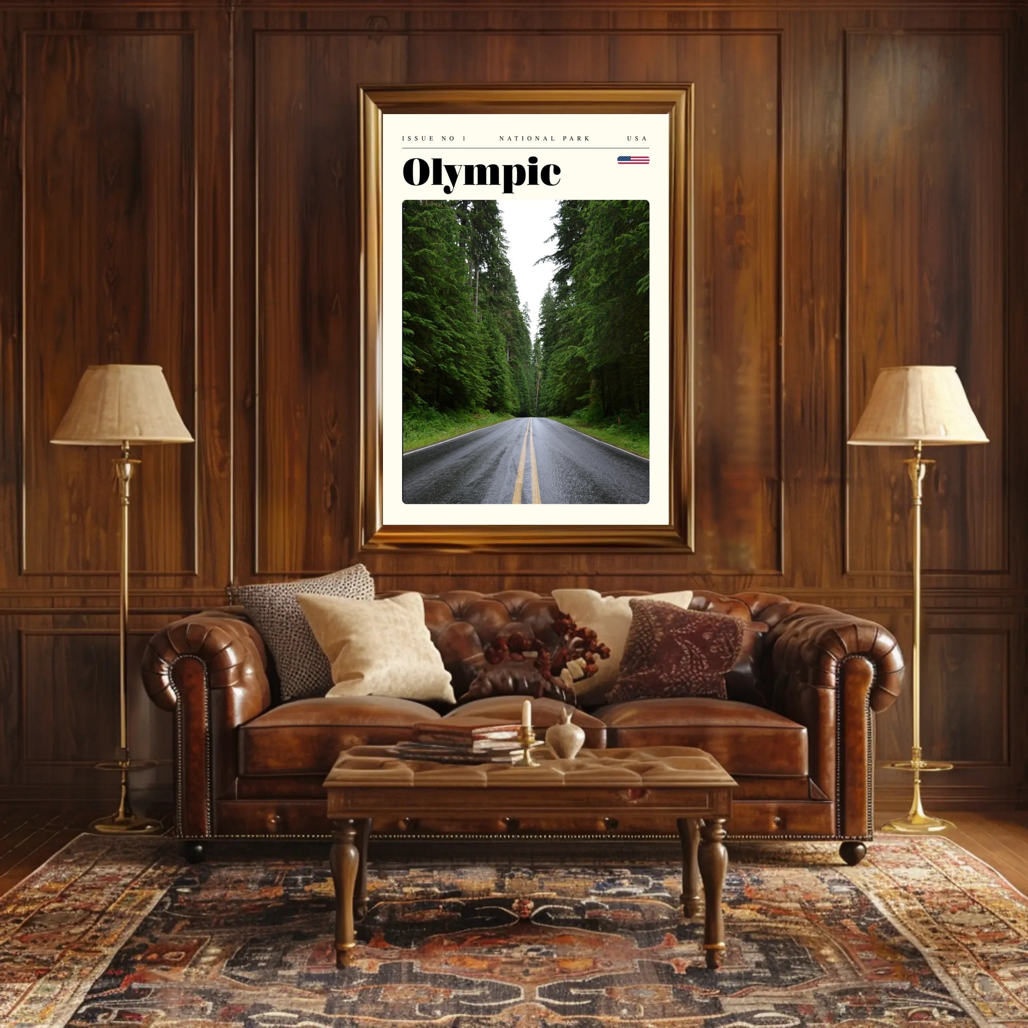 Olympic National Park Poster Vintage Travel Print