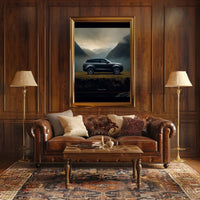 Luxury SUV in Serene Landscape Poster PosterGoat