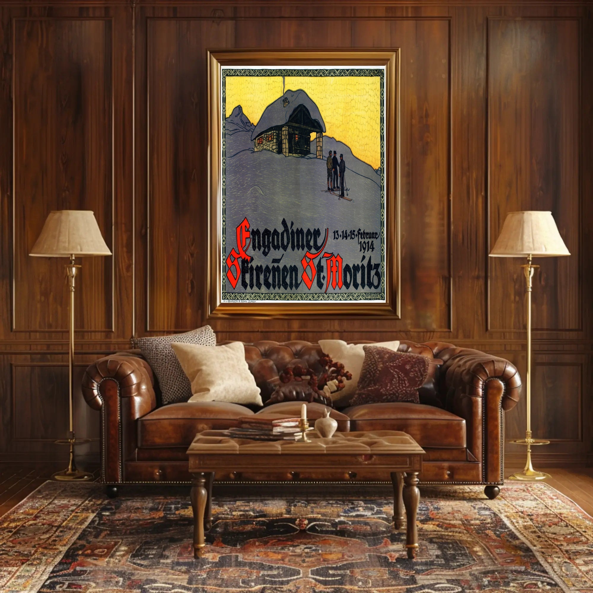 Vintage St. Moritz Winter Sports Travel Poster PosterGoat