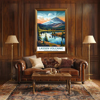 Lassen Volcanic National Park Vintage Travel Poster