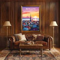 Reykjavik at Sunset Poster