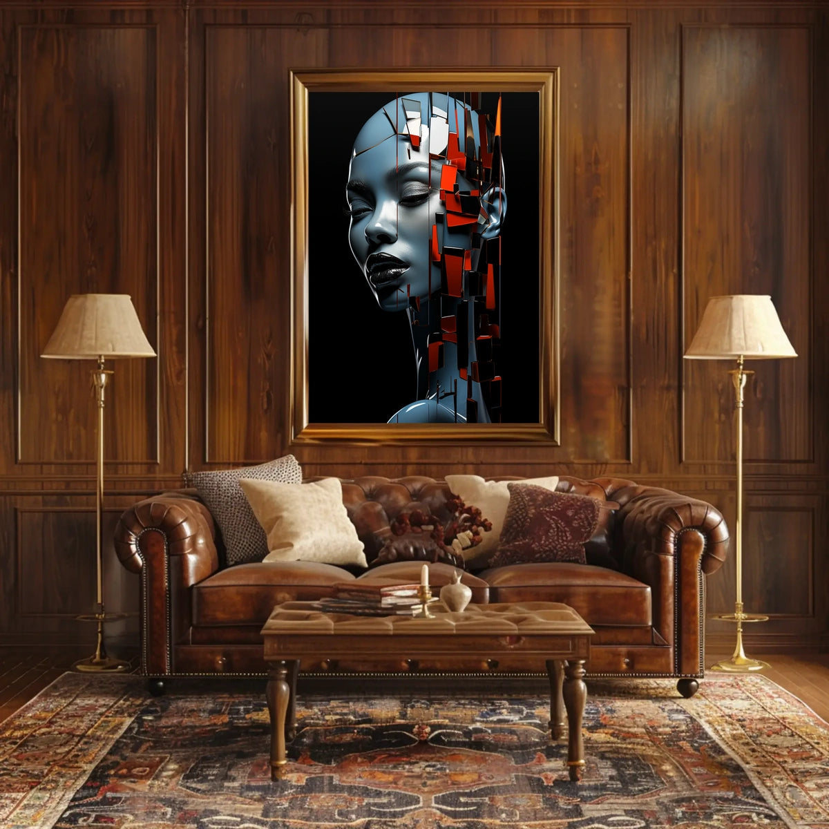 Futuristic Abstract Human AI Art Poster Print