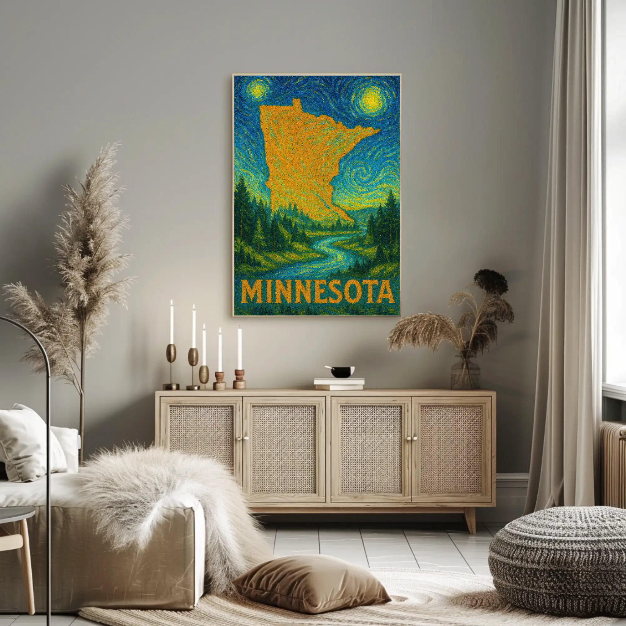 Minnesota Starry Night Poster