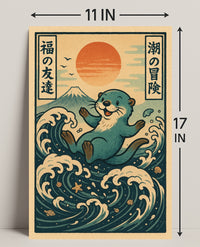 Otters Ocean Adventure Poster PosterGoat