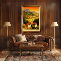 Serene Mountain Landscape at Sunset Poster