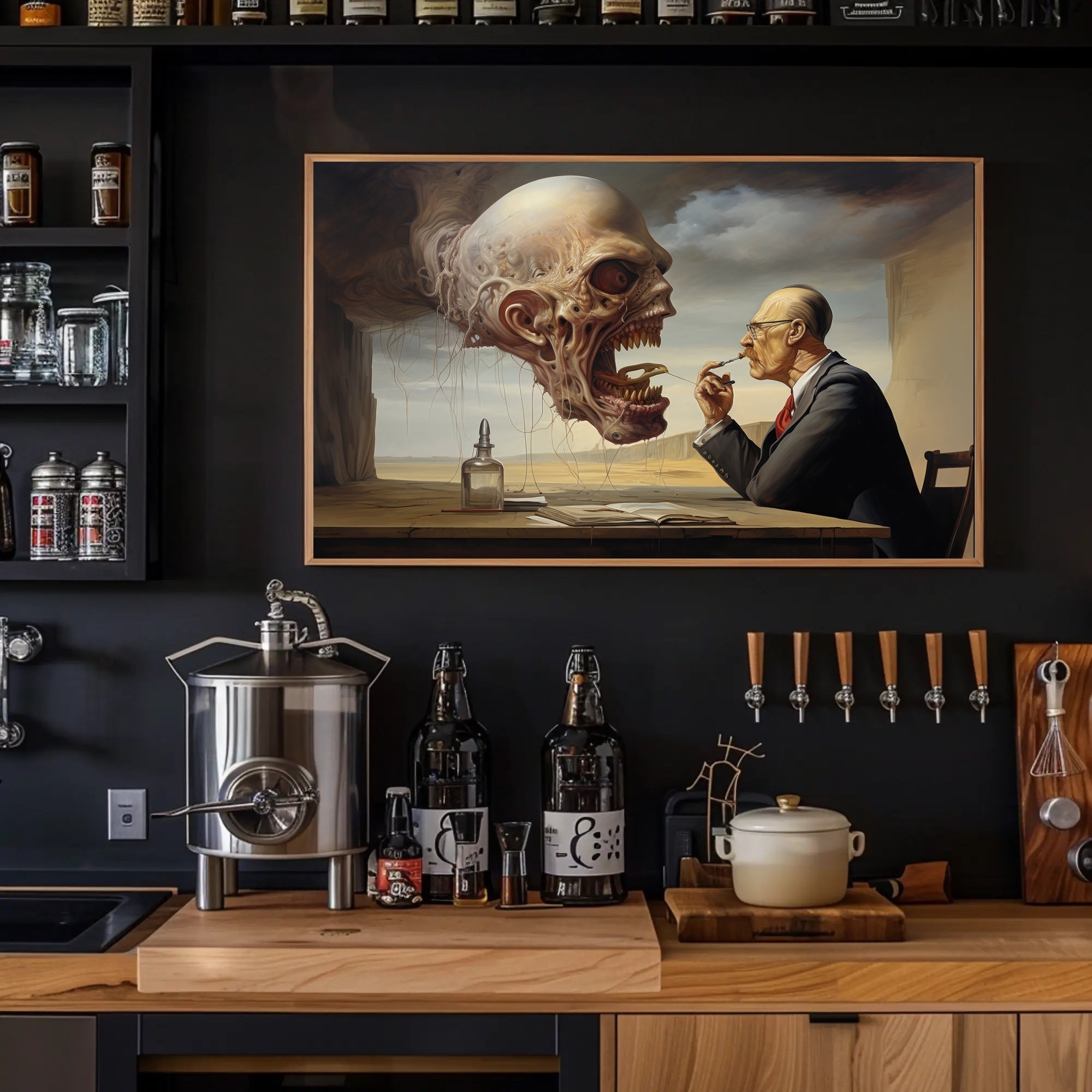 Surreal Encounter in Abstract or Artistic Poster