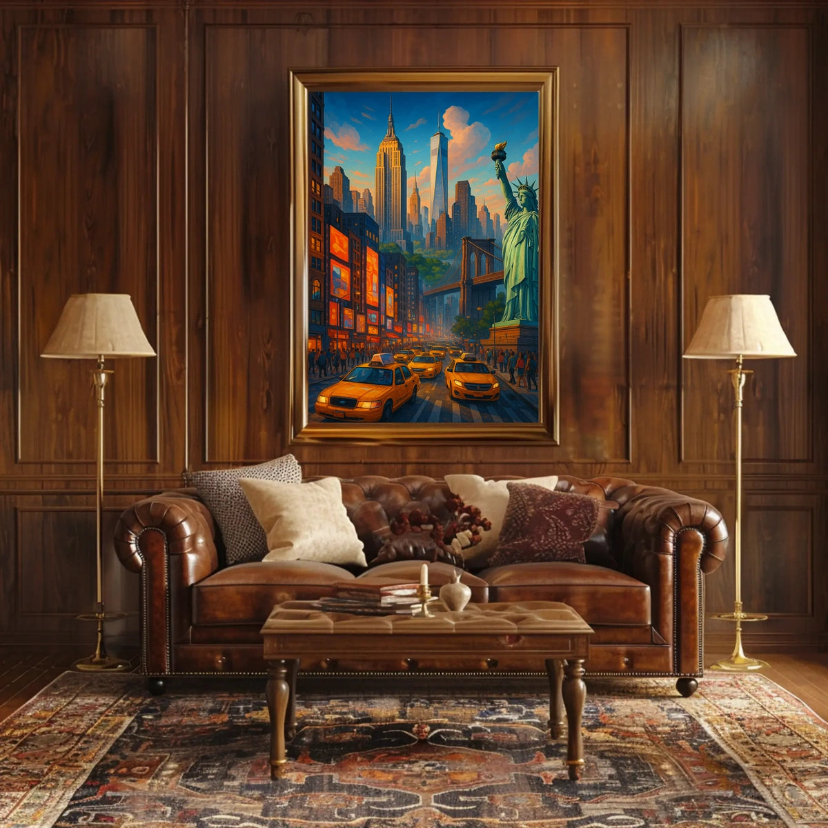 New York City Twilight Scene Poster For Bold Urban Decor
