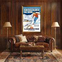 Vintage Snoqualmie Ski Bowl Adventure Travel Poster PosterGoat