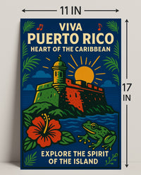 Viva Puerto Rico Heart of the Caribbean Poster PosterGoat