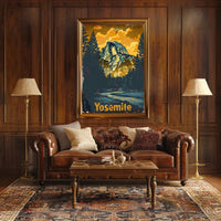 Yosemite National Park: Half Dome Under Golden Sky Poster