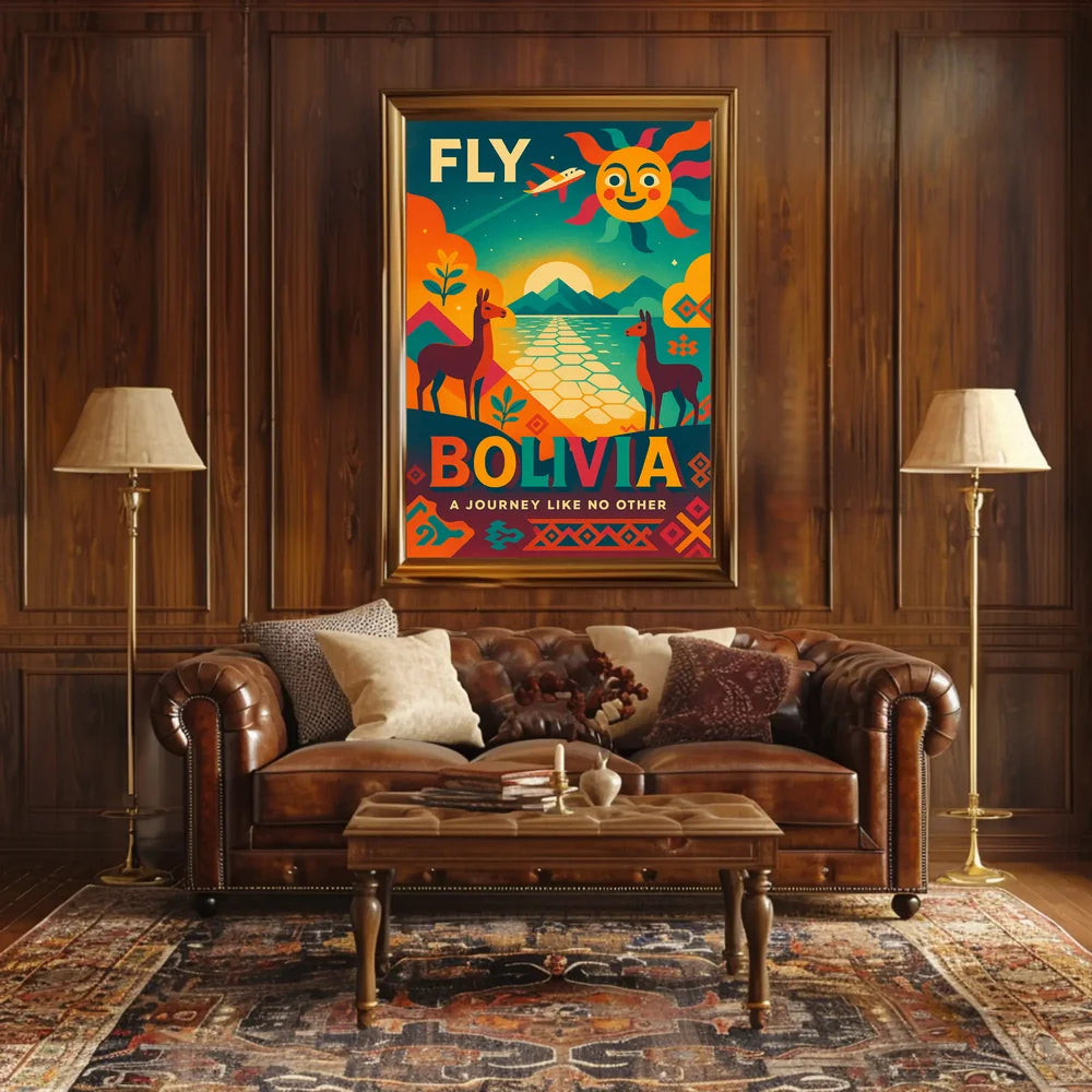 Bolivian Adventure Retro Travel Poster PosterGoat