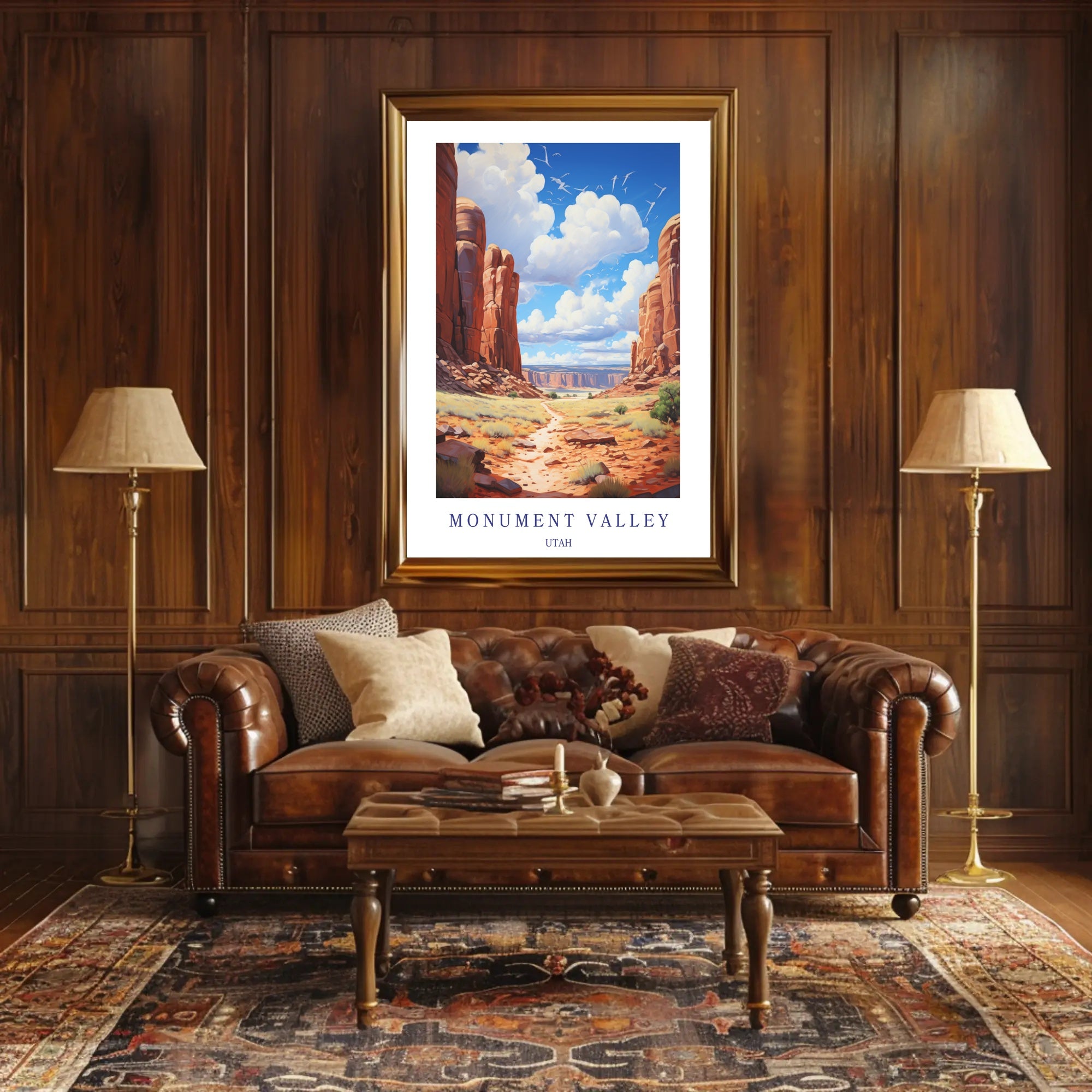 Monument Valley Majestic Landscape Travel Poster PosterGoat