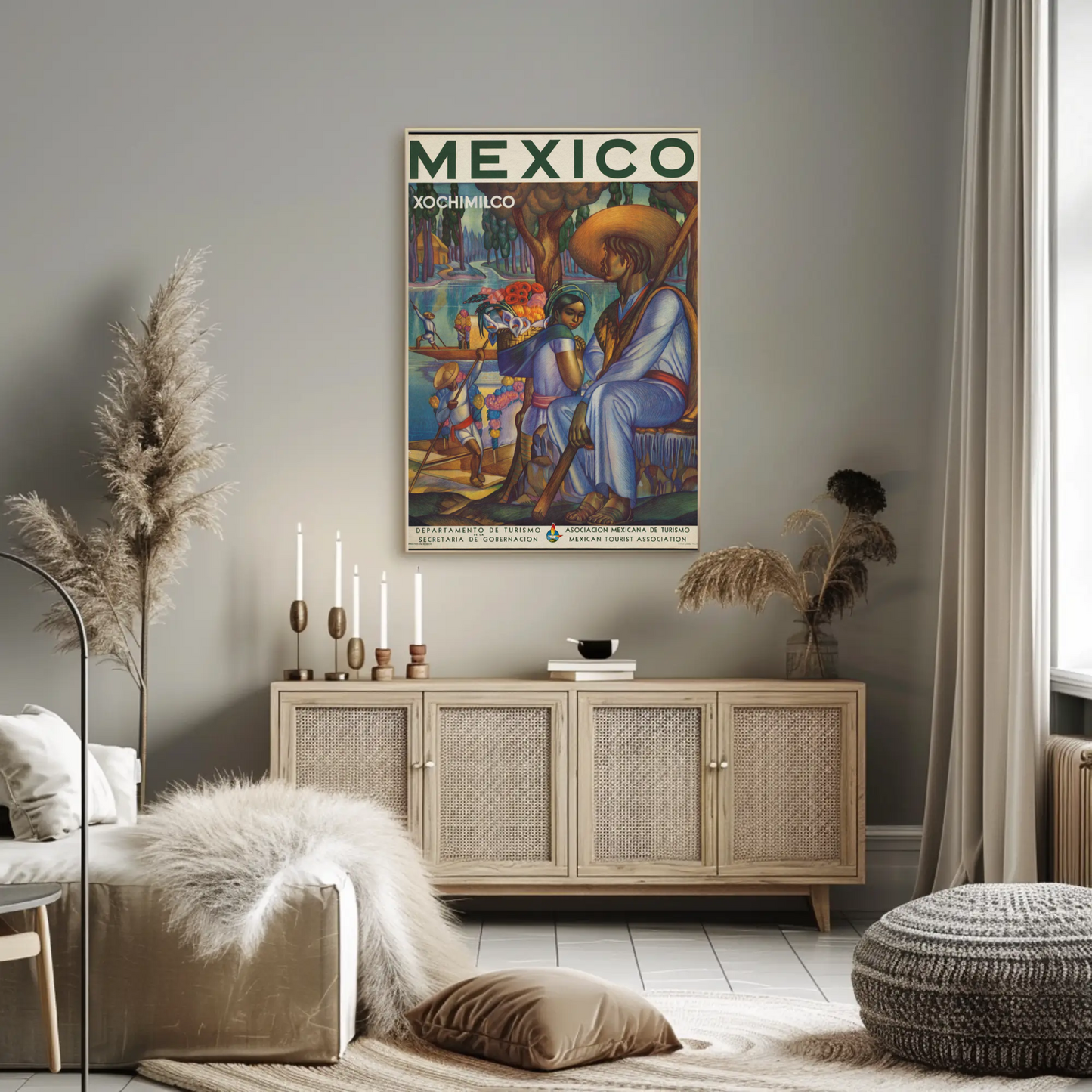 Xochimilco Vintage Poster Mexico Travel