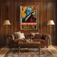 George Washington 1st President of the United States Street Art Mashup Poster