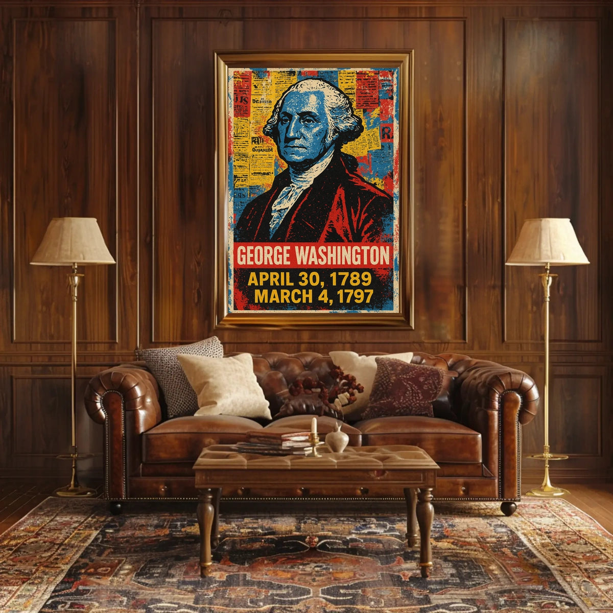George Washington 1st President of the United States Street Art Mashup Poster