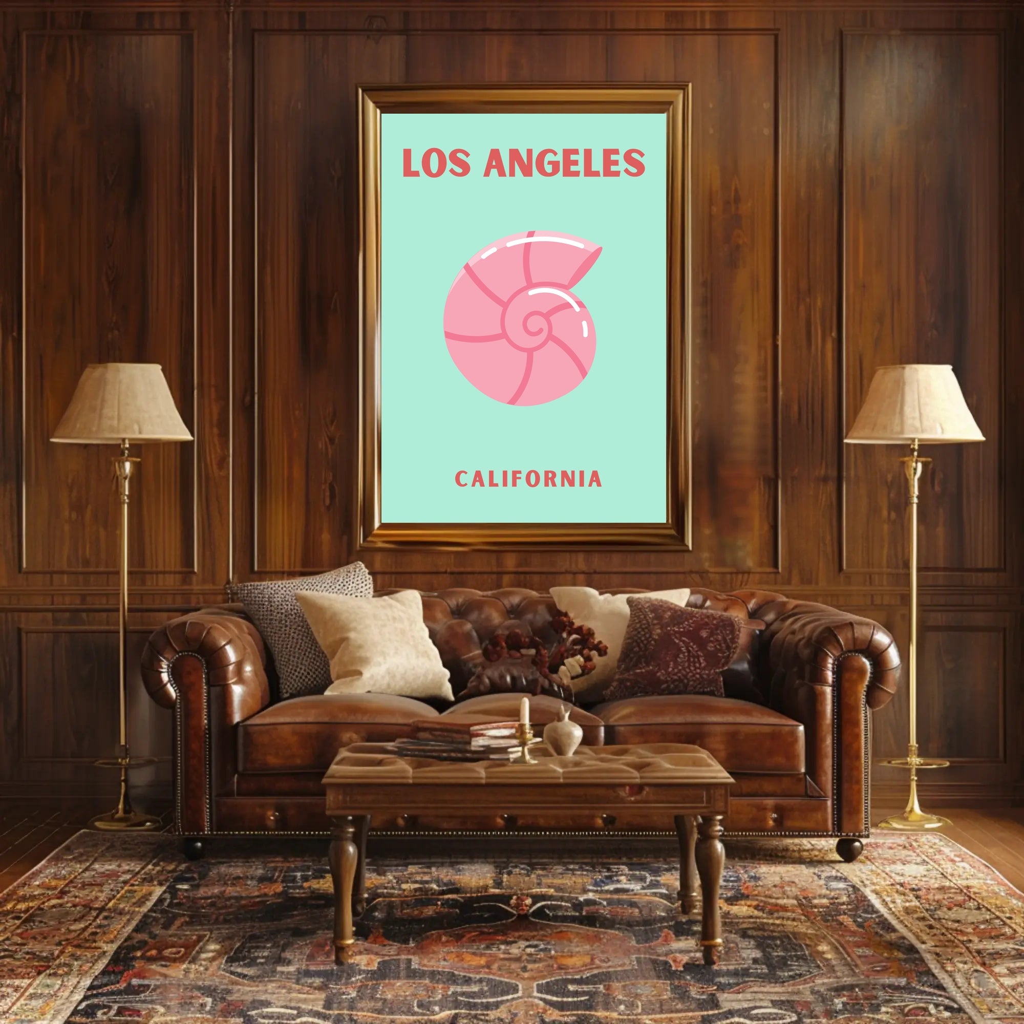 Stylized Los Angeles Skyline Travel Poster PosterGoat