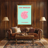 Stylized Los Angeles Skyline Travel Poster PosterGoat