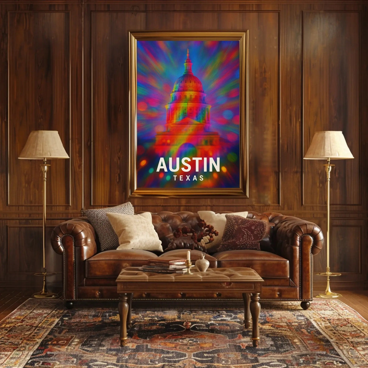 Austin, Texas Vibrant Capitol Poster