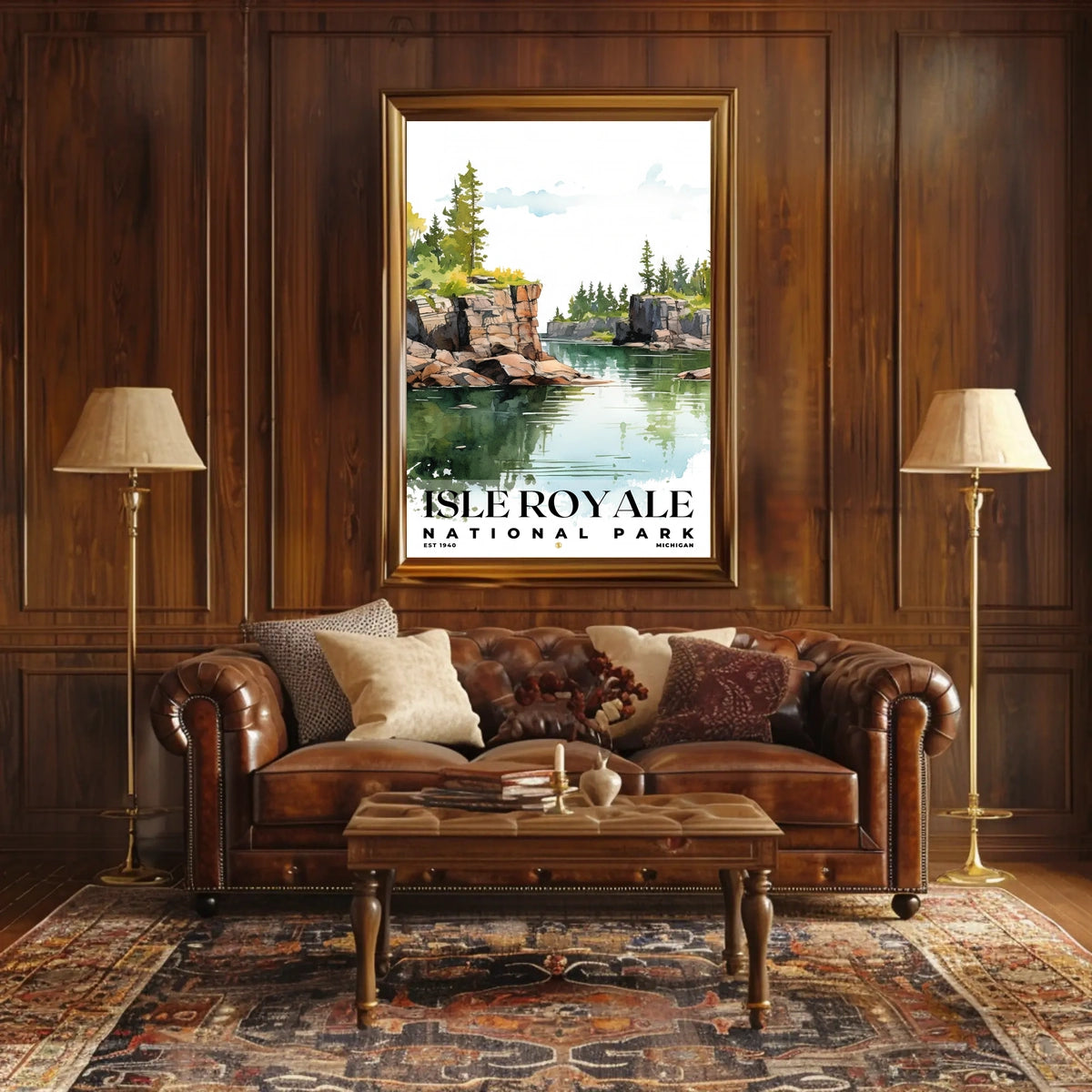 Isle Royale Watercolor Wall Art Poster