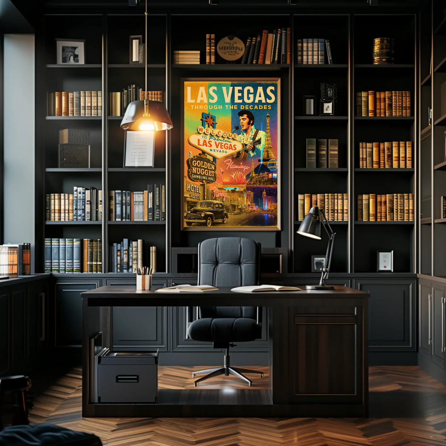 Las Vegas Nevada Vintage Glamour Neon Lights Travel Poster