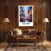Times Square Vibrant Urban Life Poster Modern Wall Art