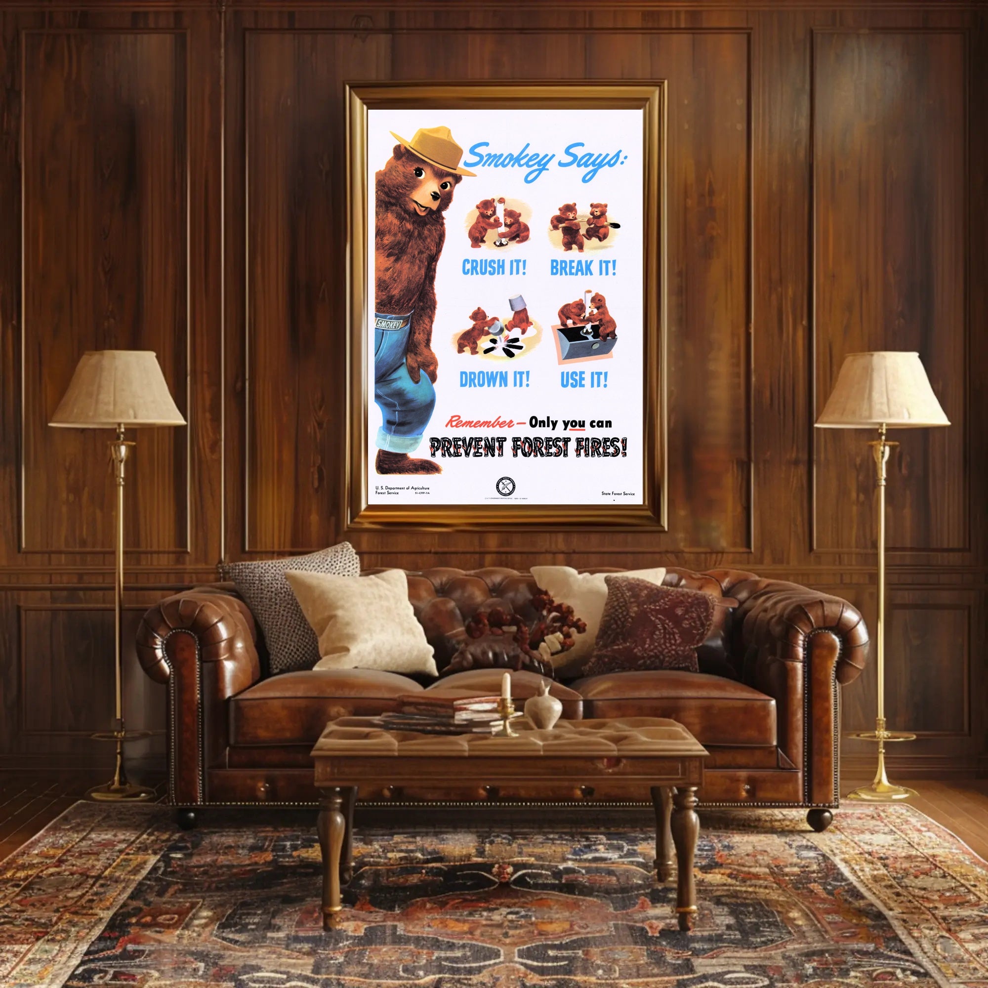 Smokey Bear's Fire Prevention Message Poster PosterGoat