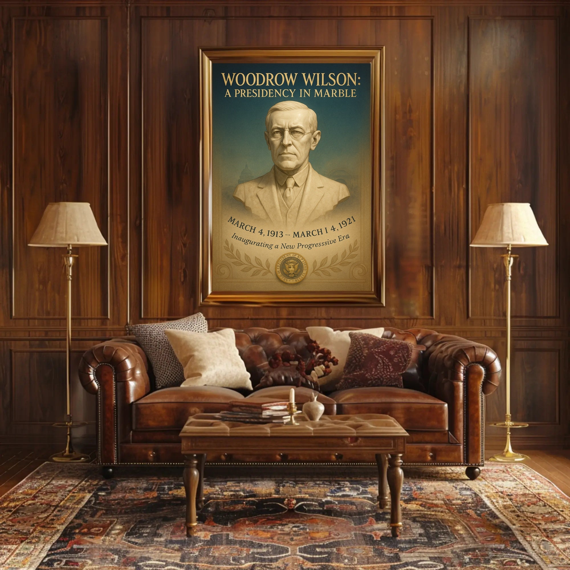 Woodrow Wilson A Presidency in Marble Poster PosterGoat