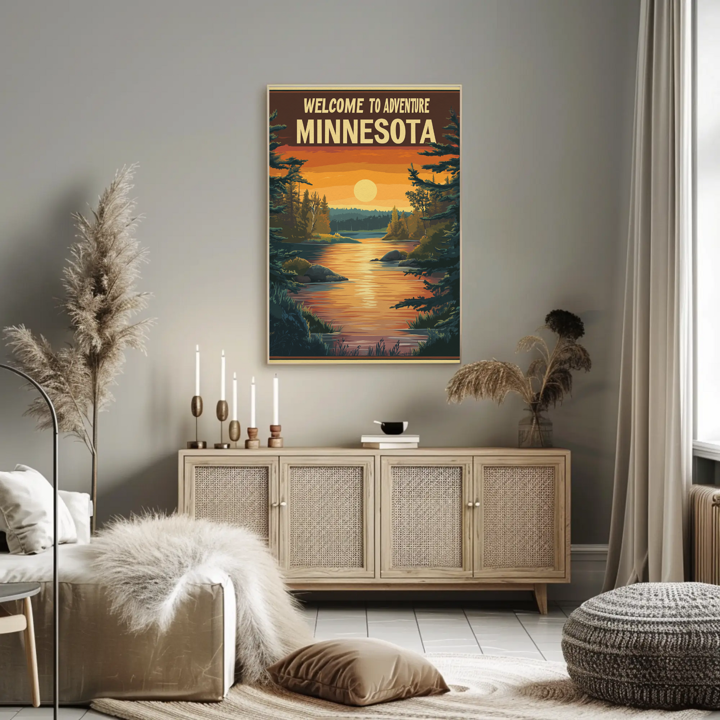 Welcome to Adventure - Minnesota Vintage Travel Poster