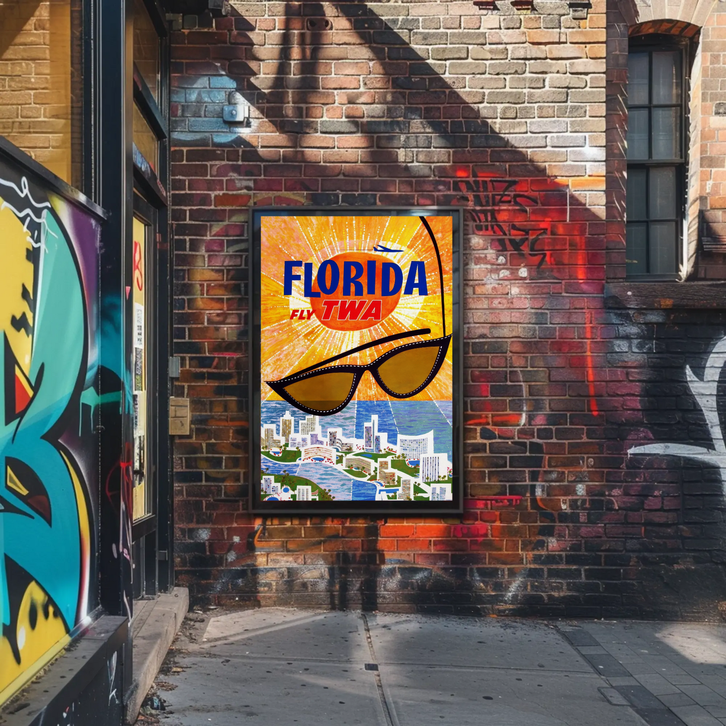 Fly TWA to Florida Travel Poster by David Klein